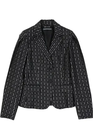 Alberta Ferretti Femme, Vestes, Noir, Taille: 36 FR Veste Noire en Laine avec Logo