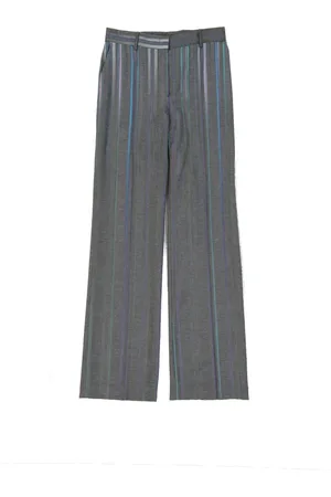 Alberta Ferretti Femme, Pantalons, Gris, Taille: 36 FR Pantalon Gris en Laine à Jambes Évasées