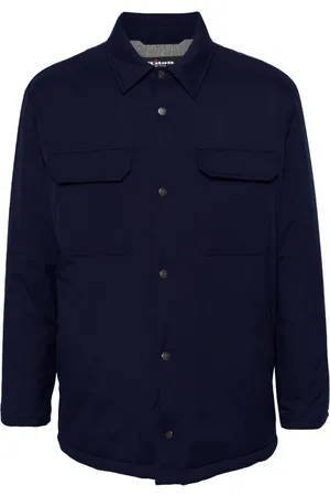 Kiton Homme, Vestes, Bleu, Taille: L Veste en Polyester Style Moderne