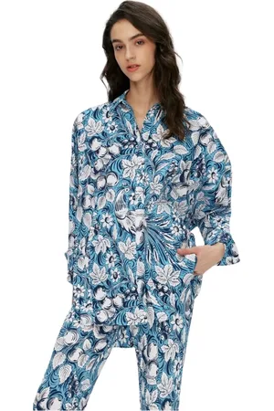 Diane von Furstenberg Femme, Blouses et Chemises, Bleu, Taille: 38 FR Chemises Blanches pour Femmes