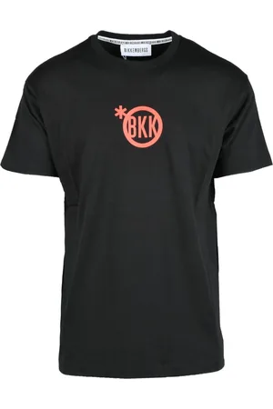 Bikkembergs Homme, Tops, Noir, Taille: L T-shirt en Coton avec Logo Noir