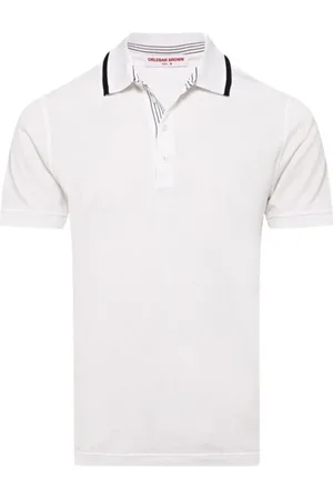 Orlebar Brown Homme, Tops, Blanc, Taille: S Polo Classique à Bordure Contrastée Blanc