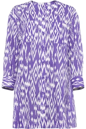 ERES Femme, Robes, Violet, Taille: 38 FR Robe de Plage en Coton à Imprimé