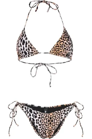 Reina Olga Femme, Maillots de bain, Multicolore, Taille: 42 FR Haut de Bikini Léopard à Découpe Triangle