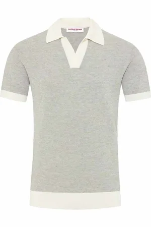 Orlebar Brown Homme, Tops, Gris, Taille: 2XL Polo Blanc Sable