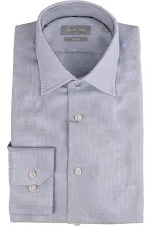 Michael Kors Homme, Chemises, Bleu, Taille: 3XL Chemise Slim Fit Coton Micro Motif