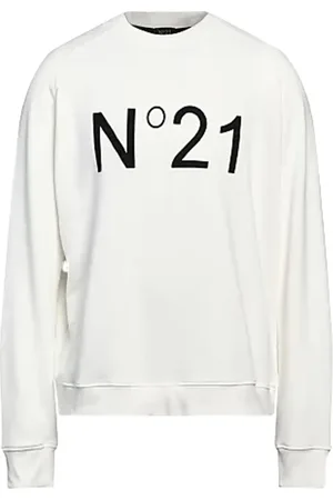 Nº21 Homme, Sweatshirts et sweats à capuche, Blanc, Taille: L Sweat en Coton avec Logo Imprimé