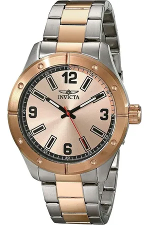Invicta Homme, Accessoires, Gris, Taille: ONE Size Montre Analogique en Acier Quartz Verre Saphir