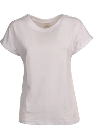ELEVENTY Femme, Tops, Blanc, Taille: 42 FR T-shirt en coton à col rond