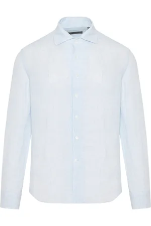 corneliani Homme, Chemises, Bleu, Taille: 3XL Chemise en Lin Made in Italy