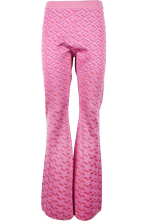 VERSACE Femme, Pantalons, Rose, Taille: 36 FR Pantalon collection élégant en mélange de soie