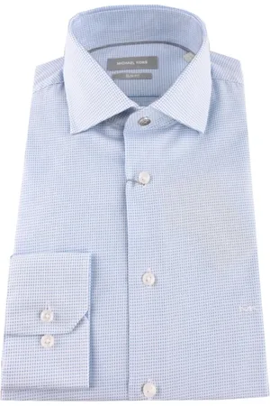 Michael Kors Homme, Chemises, Bleu, Taille: S Chemise Slim Fit en Coton avec Col Français