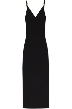 VERSACE Femme, Robes, Noir, Taille: 38 FR Robe à bretelles avec une coupe ajustée