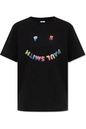 Paul Smith Femme, Tops, Noir, Taille: 38 FR T-shirt avec logo imprimé