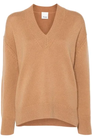 Allude Femme, Pulls, Brun, Taille: 36 FR Pull en Tricot Plat