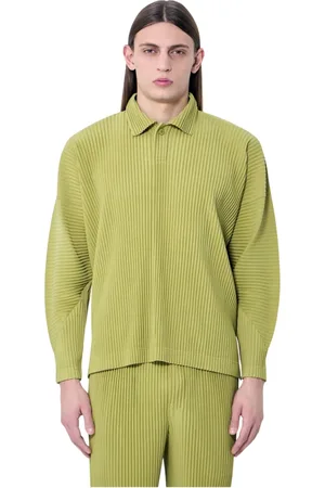 Issey Miyake Homme, Chemises, Vert, Taille: L Chemise plissée à manches longues