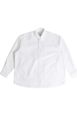 STUDIO NICHOLSON Homme, Chemises, Blanc, Taille: L Chemise Blanche Ruskin Avec Col Boutonné