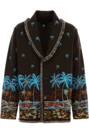 Alanui Homme, Pulls, Multicolore, Taille: M Gilet Hawaïen en Laine Brodée