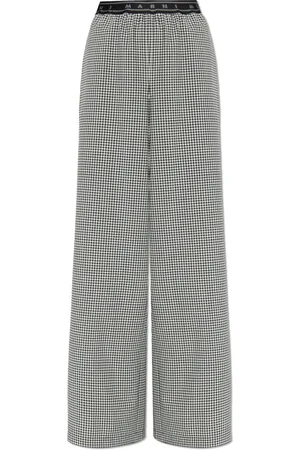 Marni Femme, Pantalons, Noir, Taille: 38 FR Pantalon ample à motif à carreaux