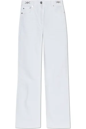 VERSACE Femme, Jeans, Blanc, Taille: W26 Jean à jambe droite