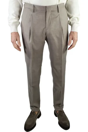 Briglia 1949 Homme, Pantalons, Gris, Taille: XL Pantalon en laine gris tourterelle avec poches passepoilées