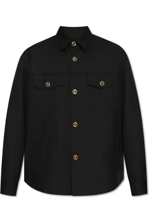 VERSACE Homme, Vestes, Noir, Taille: L Veste en laine avec poches
