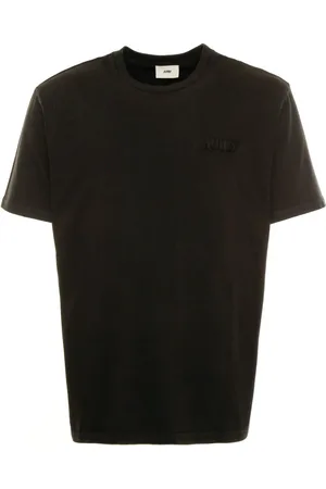 Autry Homme, Tops, Noir, Taille: S T-shirt à col rond côtelé avec logo