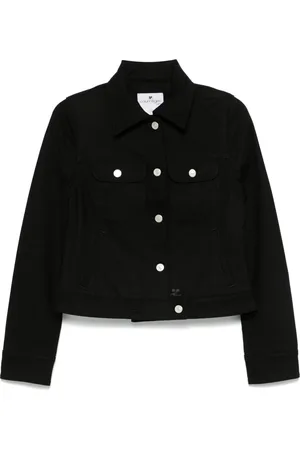 Courrèges Femme, Vestes, Noir, Taille: 42 FR Veste Trucker en Denim Classique