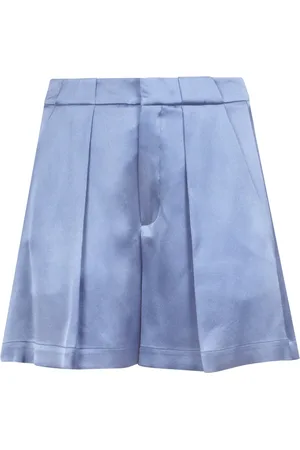 ALYSI Femme, Shorts, Bleu, Taille: 38 FR Shorts en Raso avec Fermeture Avant