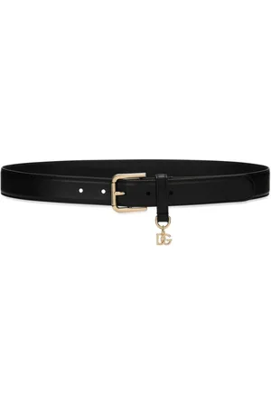 Dolce & Gabbana Femme, Accessoires, Noir, Taille: 90 CM Ceinture en Cuir Noir Accessoires Femme