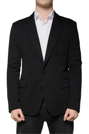 Dolce & Gabbana Homme, Vestes, Noir, Taille: 4XL Blazer Ajusté en Laine Noire