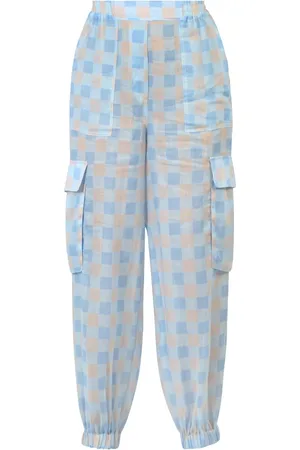 SEMICOUTURE Femme, Pantalons, Bleu, Taille: 40 FR Pantalon en ramie à taille élastique