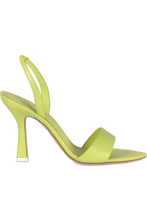 3Juin Femme, Chaussures, Vert, Taille: 40 EU Sandale en cuir avec talon géométrique