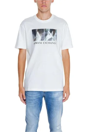 Armani Exchange Homme, Tops, Blanc, Taille: S T-shirt en Coton Collection Homme Automne/Hiver