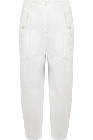 Alessia Santi Femme, Pantalons, Blanc, Taille: 38 FR Pantalon cargo taille haute