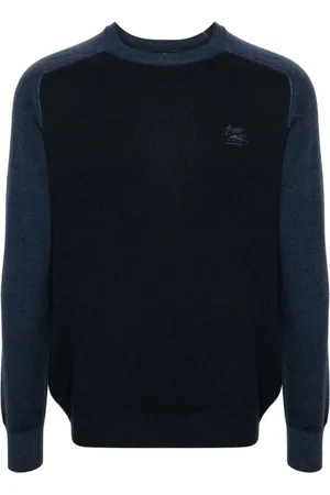 Etro Homme, Pulls, Bleu, Taille: S Pull en Laine Bleu Bicolore