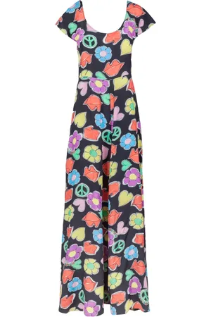 Moschino Femme, Robes, Multicolore, Taille: 36 FR Robe Longue Imprimée avec Col Rond