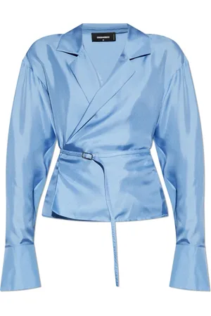 Dsquared2 Femme, Blouses et Chemises, Bleu, Taille: 38 FR Haut en soie