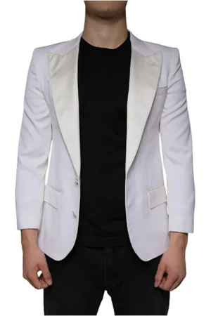 Dolce & Gabbana Homme, Vestes, Blanc, Taille: S Blazer en laine blanche Slim Fit