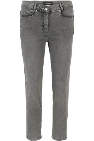 DORIS S Femme, Jeans, Gris, Taille: 44 FR Jean Gris Slim-Fit avec Strass