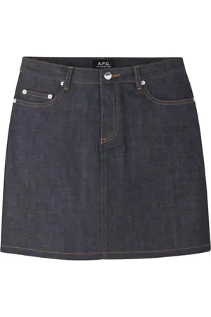 A.P.C. Femme, Jupes, Bleu, Taille: 40 FR Mini-jupe en denim avec bordure indigo