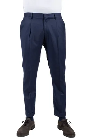 Briglia 1949 Homme, Pantalons, Bleu, Taille: L Pantalon en laine bleu avec plis