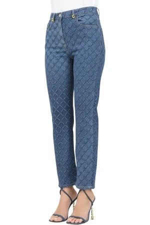 Elisabetta Franchi Femme, Jeans, Bleu, Taille: W31 Jean en denim bleu avec impression laser