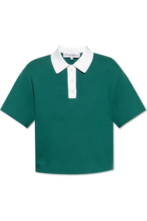 J.W.Anderson Femme, Tops, Vert, Taille: 40 FR Polo avec Finition Cachemire