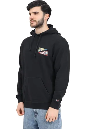 Tommy Hilfiger Homme, Sweatshirts et sweats à capuche, Noir, Taille: S Sweat à capuche drapeau tigre noir
