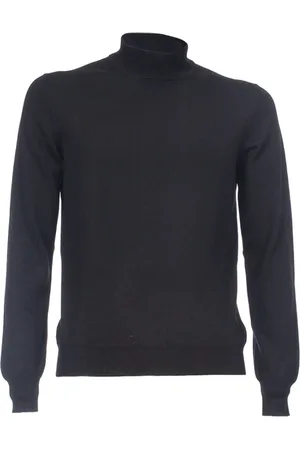 Gran Sasso Homme, Pulls, Noir, Taille: M Pull Slim Fit en Laine à Demi-Zip