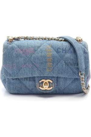 CHANEL Femme, Pre-owned, Bleu, Taille: ONE Size Pre-owned Denim sacs-chanel
