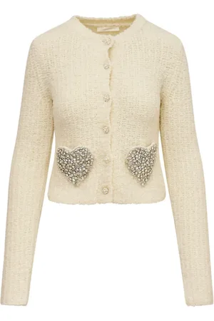 LOVESHACKFANCY Femme, Pulls, , Taille: 38 FR Cardigan Cœur Wonderland Shimmer