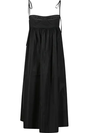 Cecilie Bahnsen Femme, Robes, Noir, Taille: 40 FR Robe Midi en Taffetas à Lacets