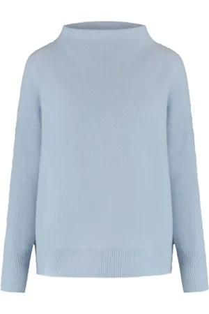 Vince Femme, Pulls, Bleu, Taille: 40 FR Pull à col cheminée gris foncé